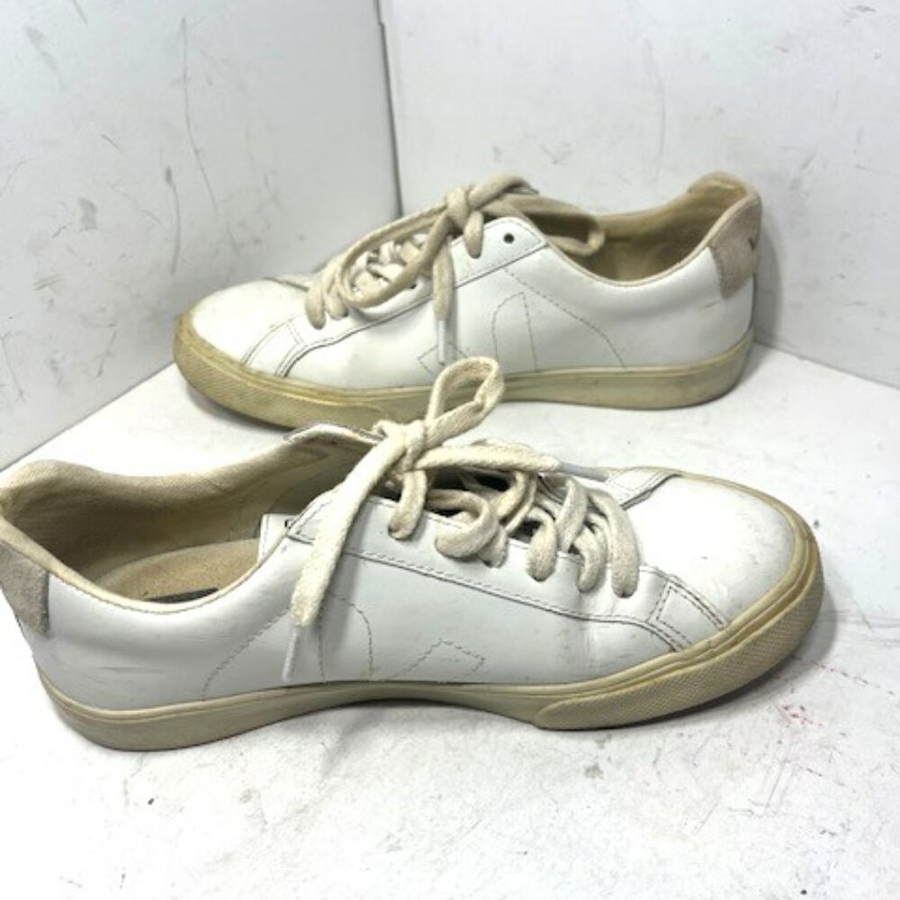 Veja Esplar Low Top Leather White Sneaker Sz 5 - Picture 2 of 9